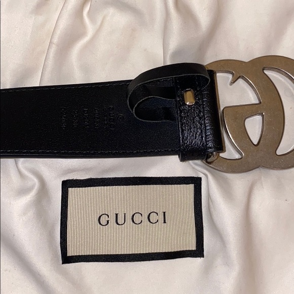Black Gucci Belt. Wide leather